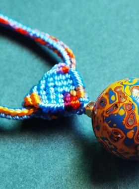 非遗大漆珠18mm镶嵌螺钿复古中国古风吊坠挂饰饰品