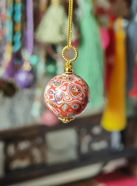 非遗大漆项链S925锁骨链DIY原创大漆珠吊坠新中式项链民族风配饰