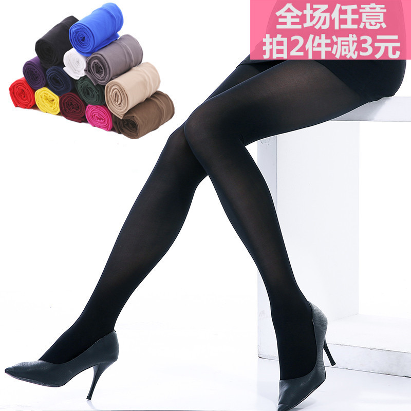 春秋夏季中厚黑色女士微透丝袜