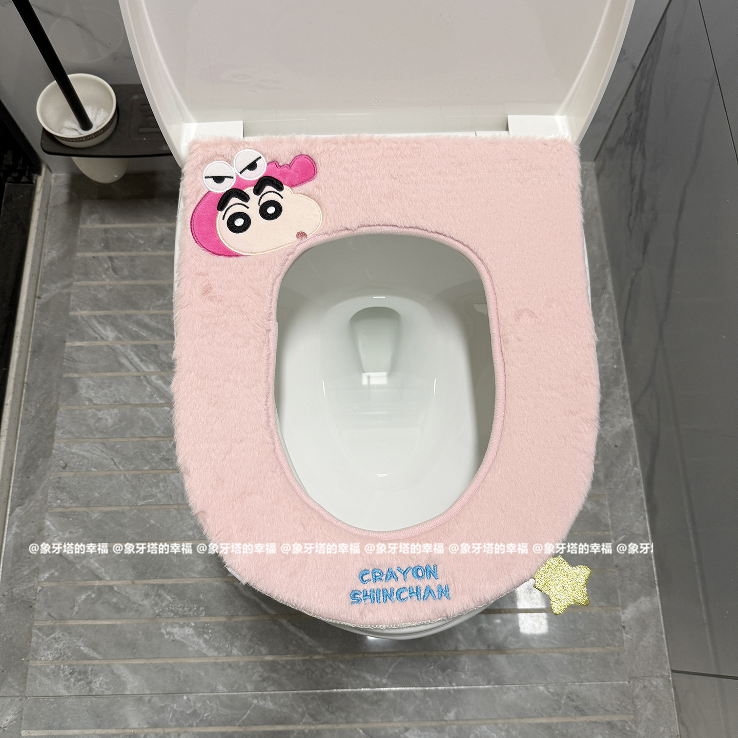 可爱卡通小新刺绣马桶垫四季通用