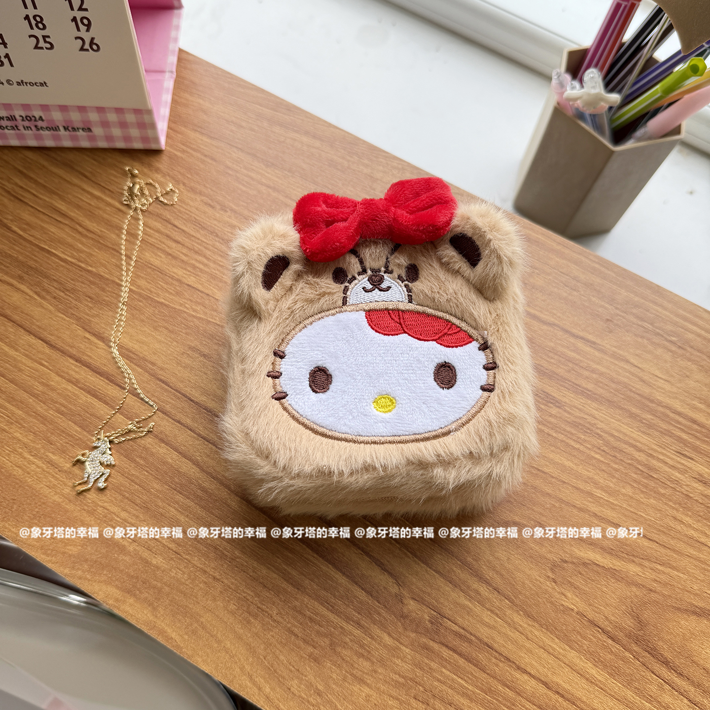 可爱卡通变身小熊猫咪毛绒首饰盒