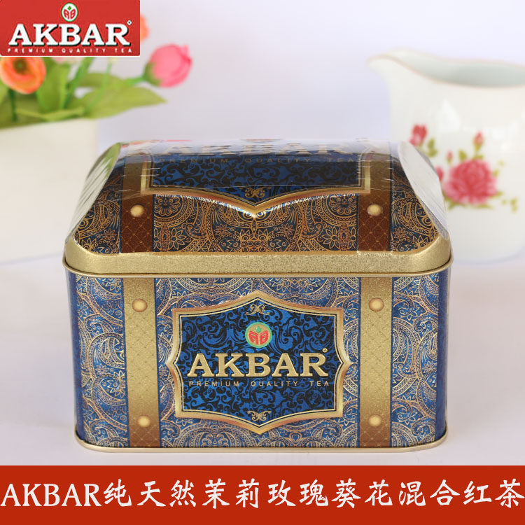 斯里兰卡红茶原装进口akbar纯天然茉莉玫瑰葵花 花果混合味红茶叶
