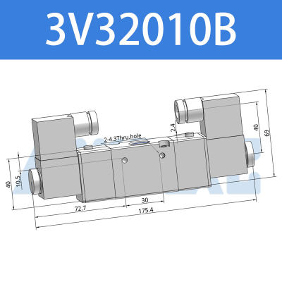 促亚德客二位三通电磁阀3V106M5 AB直动式常闭型换向阀 220V24V厂