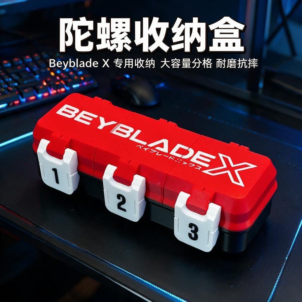 爆旋陀螺盒适用beyblade x战斗盒收纳盒对战比赛收藏三格盒陀螺箱