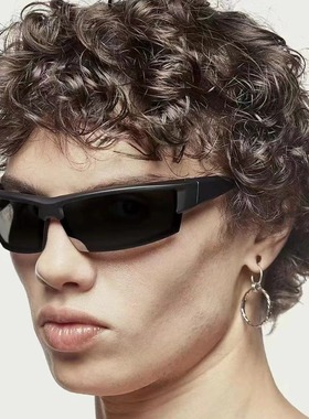 欧美半框运动防风太阳镜