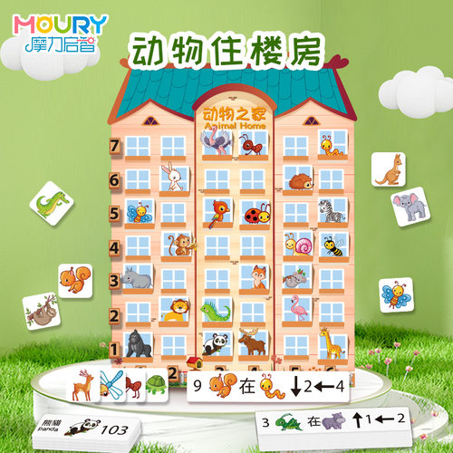 小动物住楼房数学区方向排列排序
