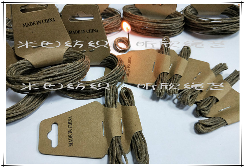 bongs, 出口蜂蜡绳 蜜蜡麻绳hempwick bongs烟具伴侣 烟丝雪茄点火大助燃