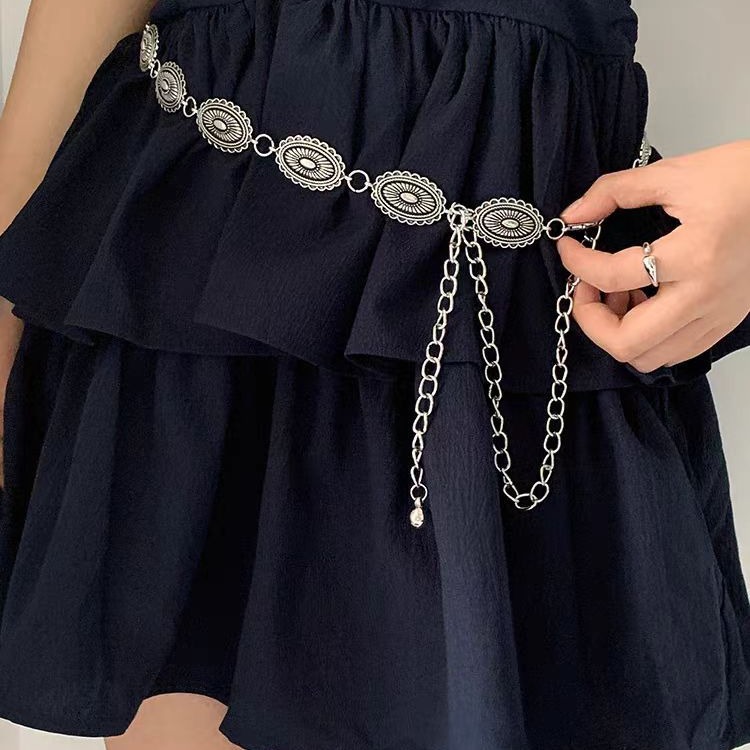 复古简约腰链配饰金属感链条腰带女百搭高级感配裙子裤子细皮带款