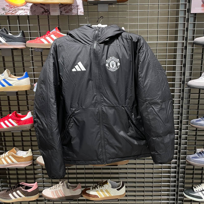 adidas阿迪达斯2025冬男双面穿曼联防风保暖运动夹克羽绒服JN2890
