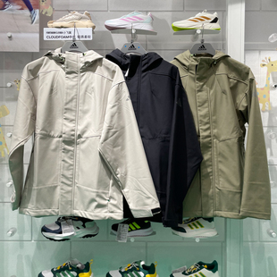 阿迪达斯男子2024冬新款陈晓同款防水运动休闲宽松夹克外套JM9155