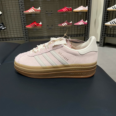 adidas阿迪达斯三叶草T头鞋2026夏女GAZELLE BOLD厚底板鞋IH4209