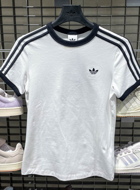 Adidas阿迪达斯三叶草3S TEE SLIM女子休闲运动修身短袖T恤KD3683