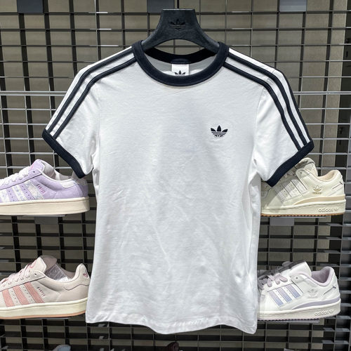 Adidas阿迪达斯三叶草3S TEE SLIM女子休闲运动修身短袖T恤KD3683