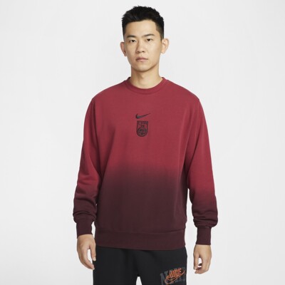 耐克中国队男子足球圆领卫衣春季法式毛圈舒适运动衫FJ7265-613