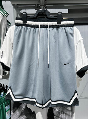 NIKE/耐克夏季新款男士透气针织经典系带宽松中腰短裤 DH7161-065