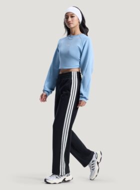 Adidas/阿迪达斯女子春季经典三条纹纯棉运动直筒裤KS2819 KS2820