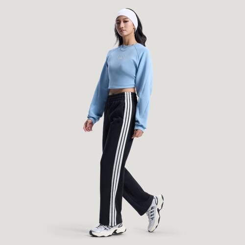 Adidas/阿迪达斯女子春季经典三条纹纯棉运动直筒裤KS2819 KS2820