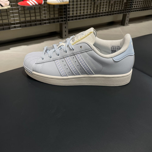 adidas阿迪达斯三叶草浅蓝色夏女鞋Superstar II贝壳头鞋HQ2646