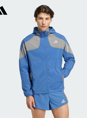 adidas阿迪达斯春季款夹克箱根限定系列跑步运动男连帽外套KB1492