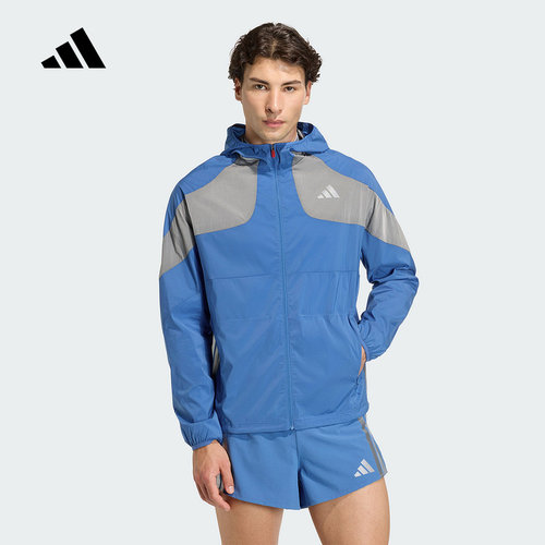 adidas阿迪达斯春季款夹克箱根限定系列跑步运动男连帽外套KB1492