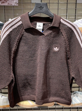 Adidas阿迪达斯三叶草女子CROCHET POLO 运动休闲短袖T恤 KE0198