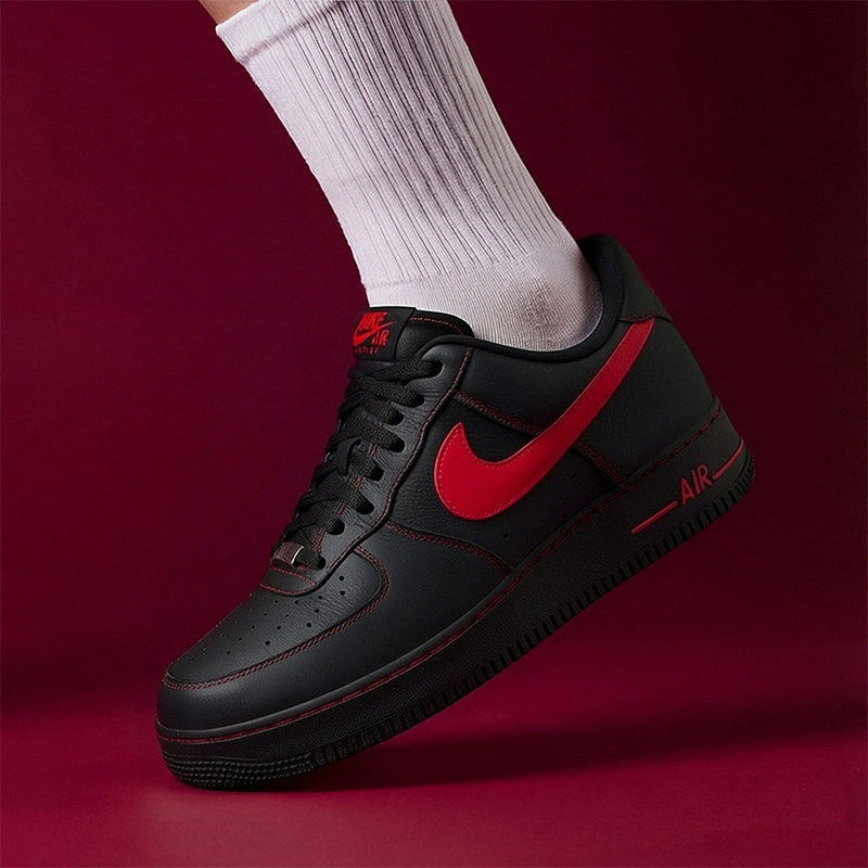 Nike耐克Air Force 1 '07 LV8马年限定AF1黑红男鞋板鞋HQ2037-005