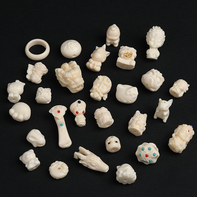 象牙果醒狮绿度母手串配件