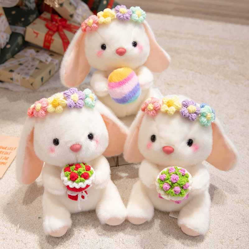 可爱玫瑰花兔子玩偶抱枕毛绒玩具女睡觉儿童新年礼物公仔陪睡娃娃,玩具/童车/益智/积木/模型,毛绒/玩偶/公仔/布艺类玩具,淘宝优惠券,粉丝福利购,淘宝优惠卷