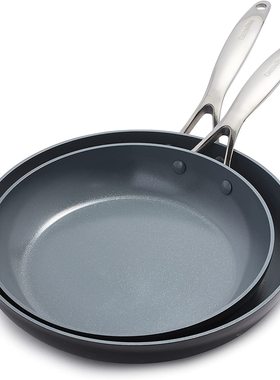 美国代购GreenPan Valencia Pro 硬质氧化铝陶瓷不粘锅煎锅套装