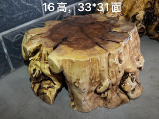 天然根雕树根凳子花架底座实木圆墩子原木树桩木桩木头树墩子茶几