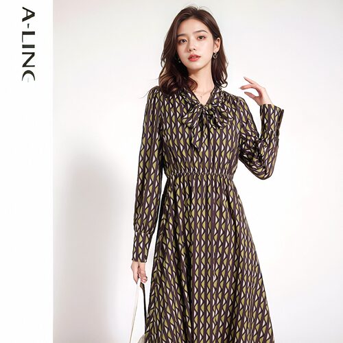 Aline/阿莱复古美拉德连衣裙