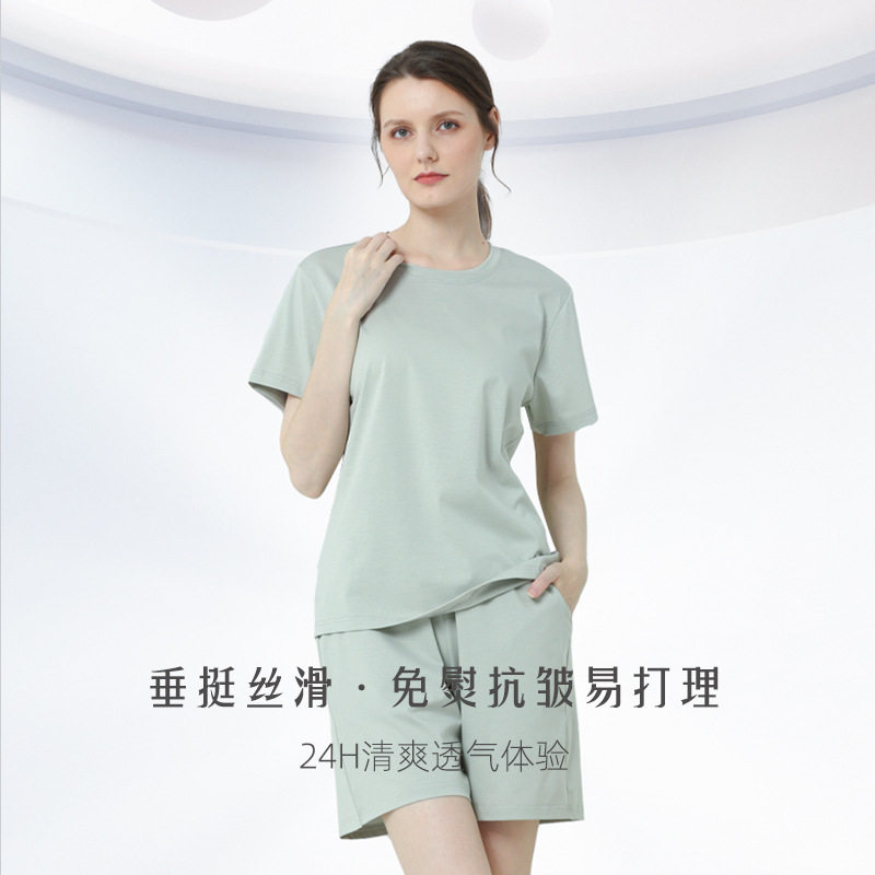 轻奢级美肌丝光棉夏季女款睡衣