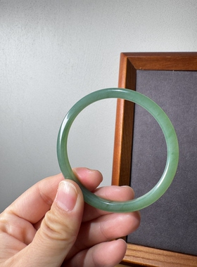 和田玉碧玉粉青 粉绿色叮当镯 尺寸55×5.7mm