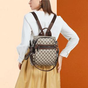 真皮洋气软皮多功能多口袋单肩双肩包背包印花手提2025新款 女包包