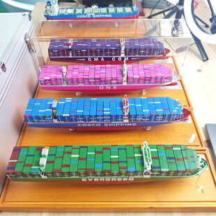 中远海运ONE达飞长荣集装箱船仿真货柜船模型合金纪念品送礼摆件