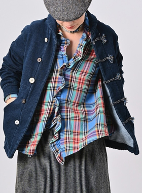 日系25秋冬新款8结绳5粒扣老钱风个性百搭洋气外套cc45