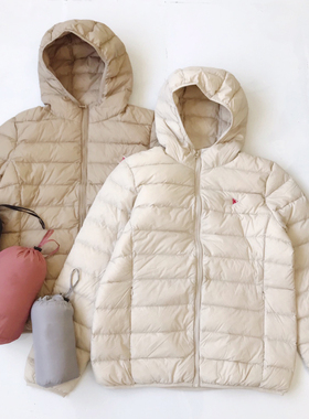 日系25冬新款danton经典纯色百搭舒适拉链连帽羽绒外套