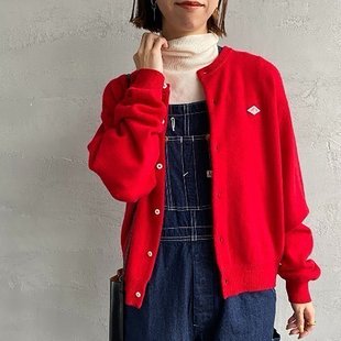 外套 百搭针织毛衣开衫 日系25秋新款 Danton菱形刺绣经典