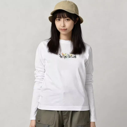 日系25秋冬新款Ctrl C 45r花簇刺绣竹节棉经典百搭显瘦长袖T恤