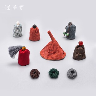 银壶壶钮防烫配件手工缝制壶盖钮布套银壶盖子防烫布壶帽纯手工布