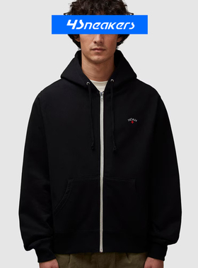 NOAH Lightweight Zip-Up 男纯色刺绣logo拉链连帽休闲卫衣外套