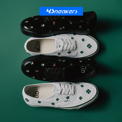 Vans OTW Authentic 44 低帮刺绣小花四叶草男女板鞋VN00117RBLK