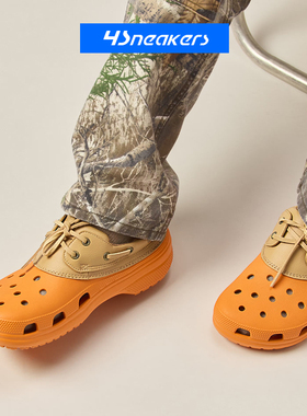 Crocs卡骆驰Classic Islander CCg 皮革系带男款洞洞鞋休闲鞋