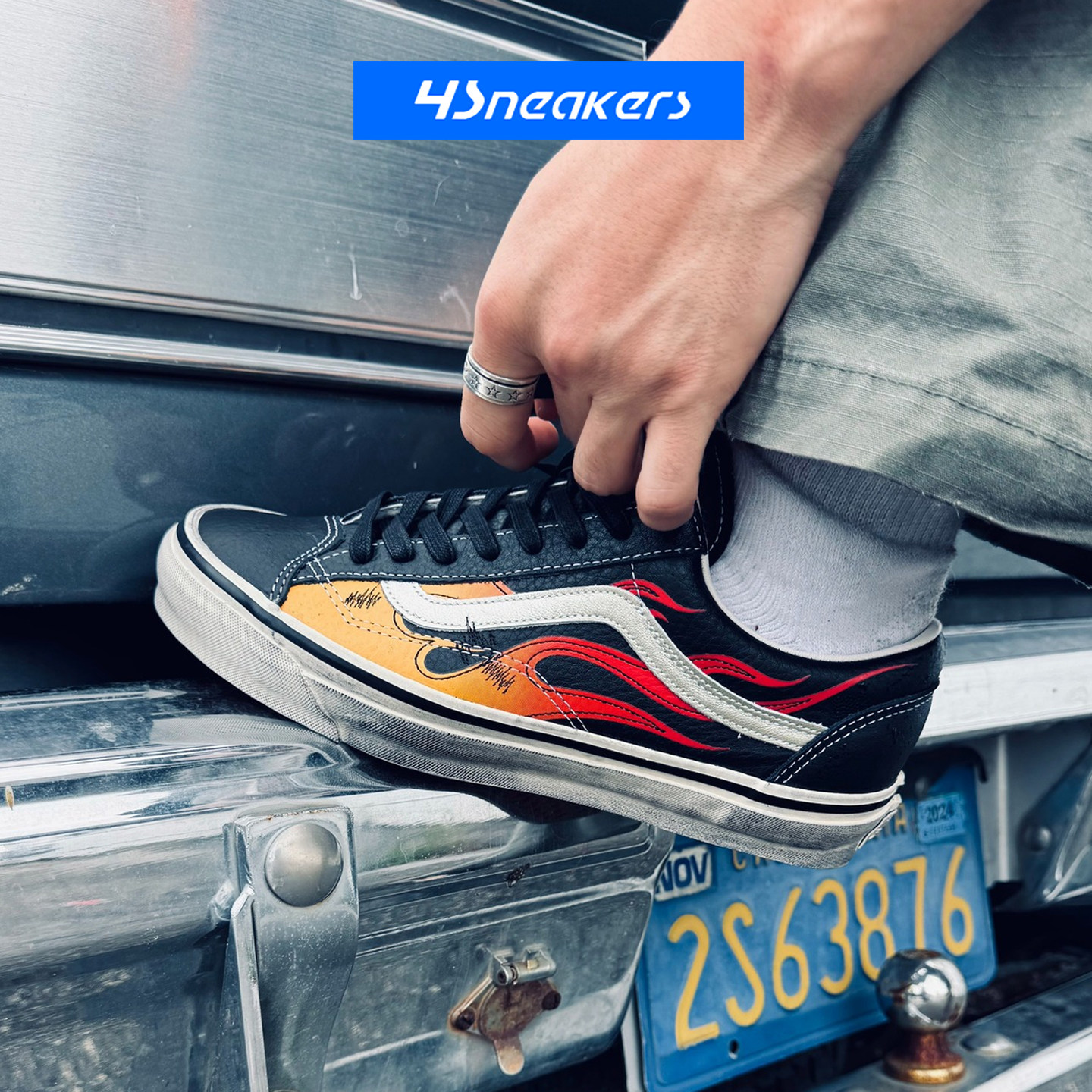 范斯Vans Old Skool 36 Archive Flame火焰条纹复刻男女做旧板鞋