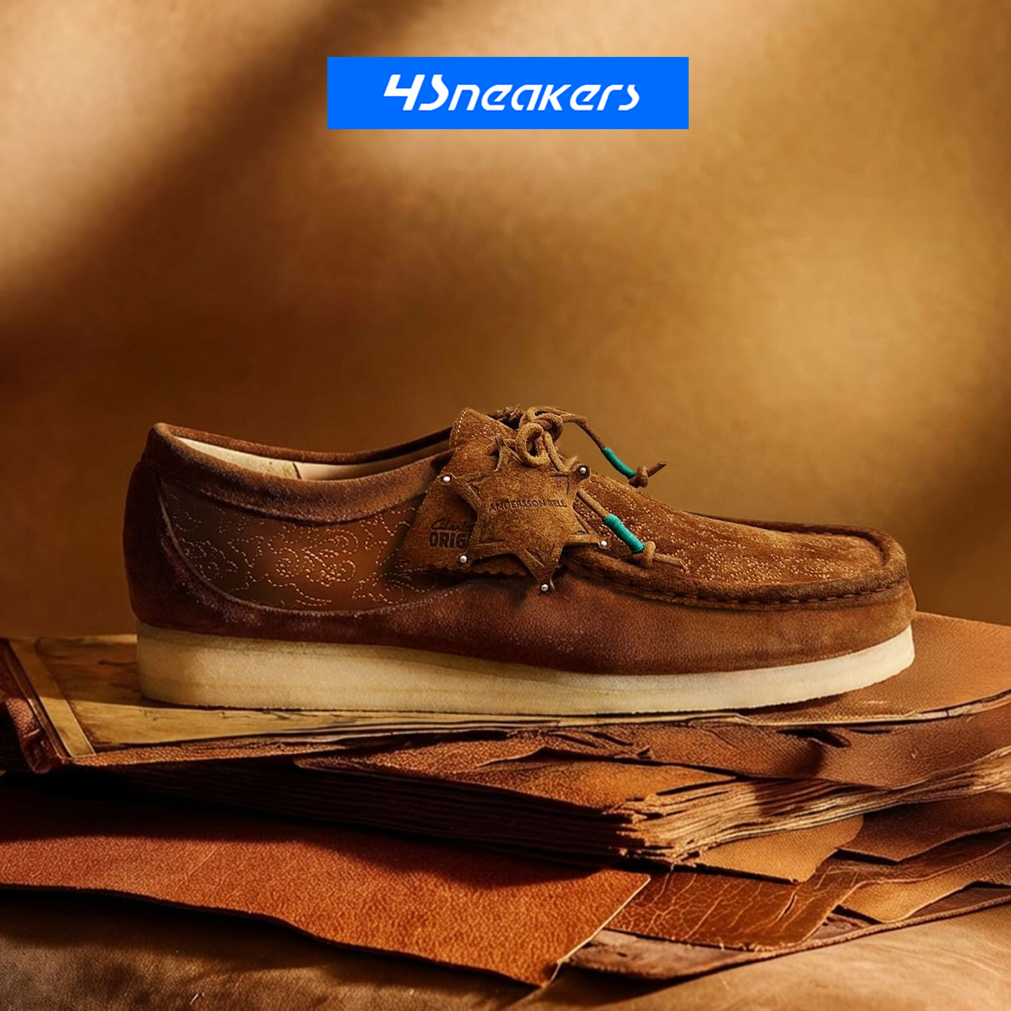 其乐Clarks Wallabee Anderson Bell联名款复古舒适休闲鞋袋鼠鞋