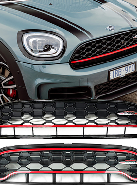适用宝马MINIF60JCW CooperS中网总成改装COUNTRYMAN蜂窝网配件