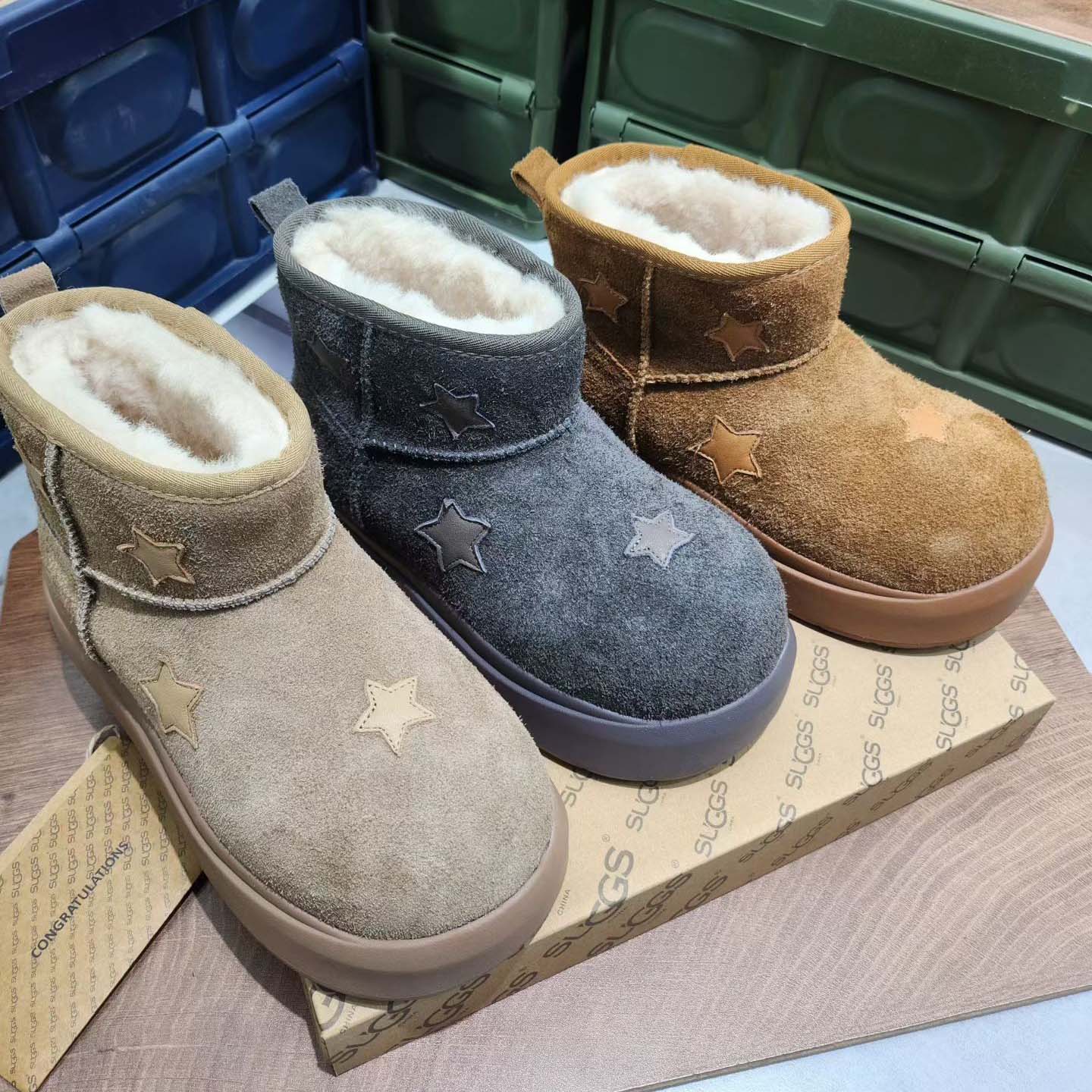 纯皮羊毛雪地靴防滑保暖软底