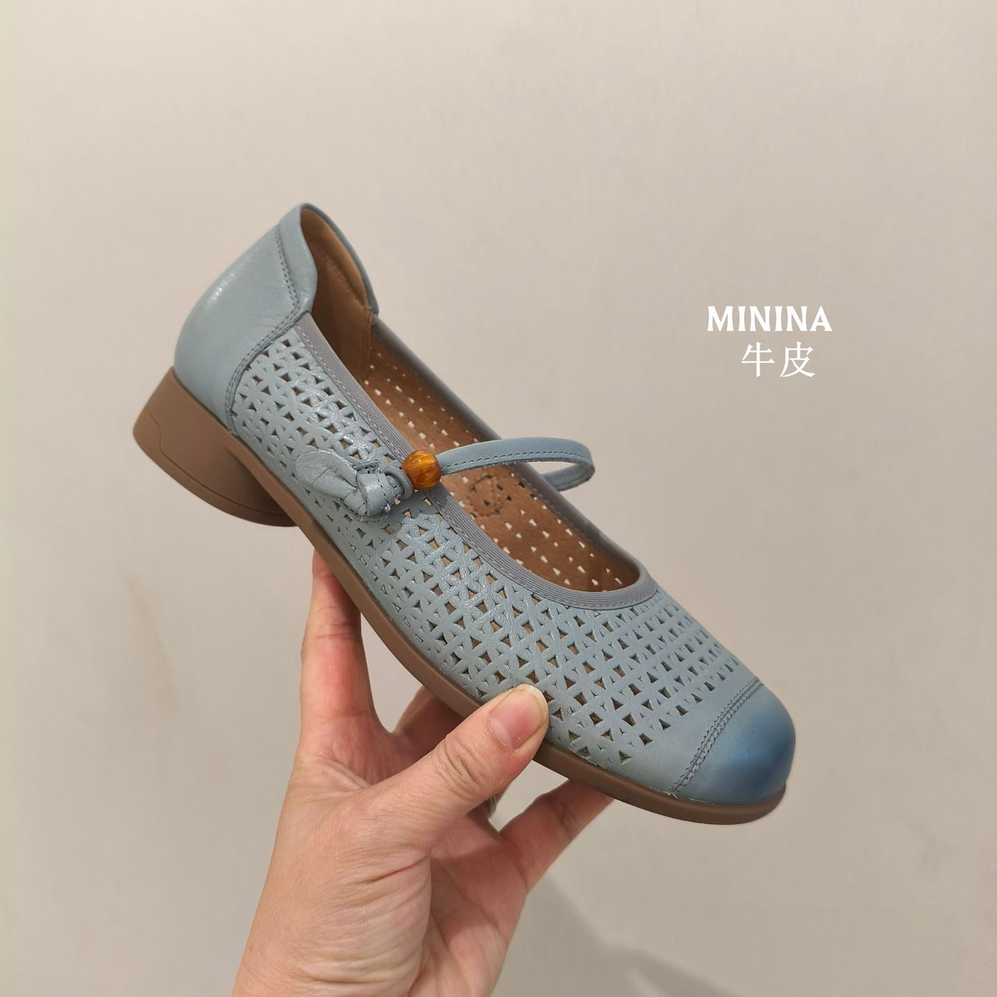 纯皮玛丽珍凉鞋女舒适软底巨舒服镂空蛋卷鞋广州一字扣船鞋夏潮