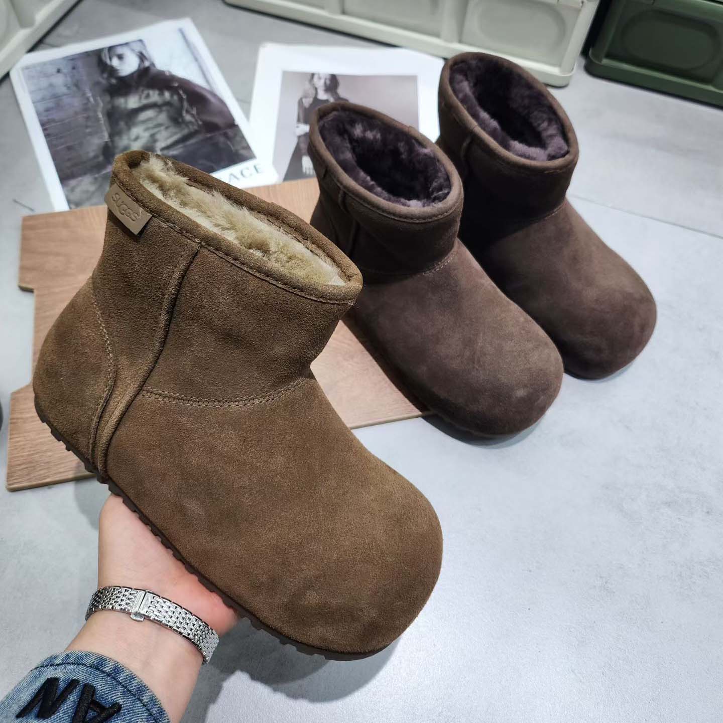 纯皮羊毛雪地靴防滑时尚高端鞋