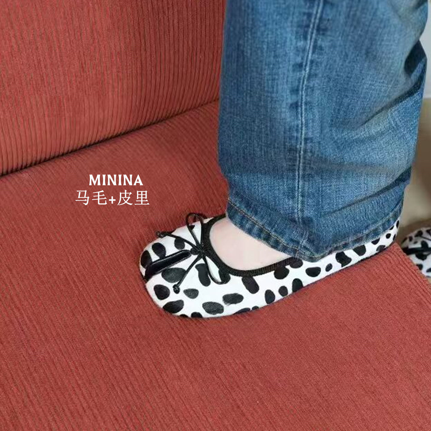 纯皮马毛豆豆瓢鞋女猪蹄分趾波点时尚可爱欧货广州折叠蛋卷船鞋夏